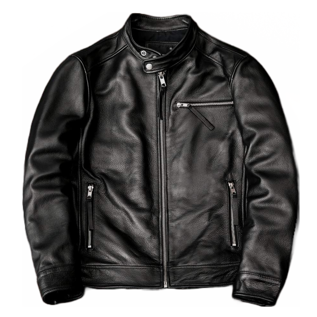 Black Leather Biker Jacket for Men - Mark – Tango.