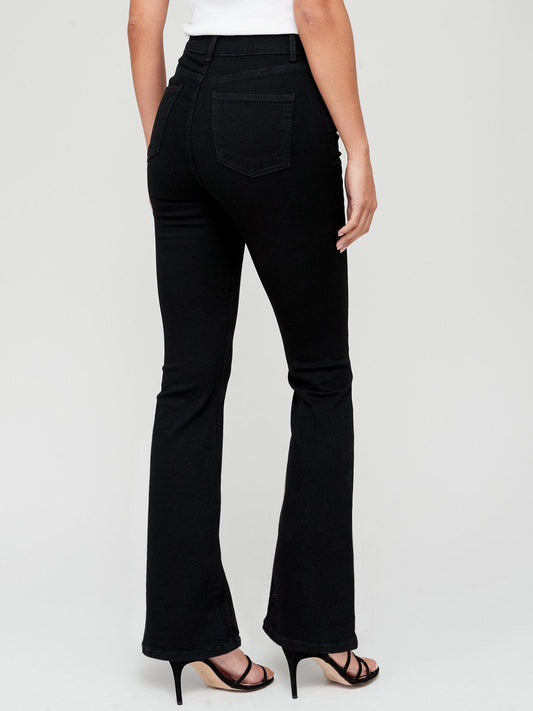 Black High Waist Flare Jeans - Julia