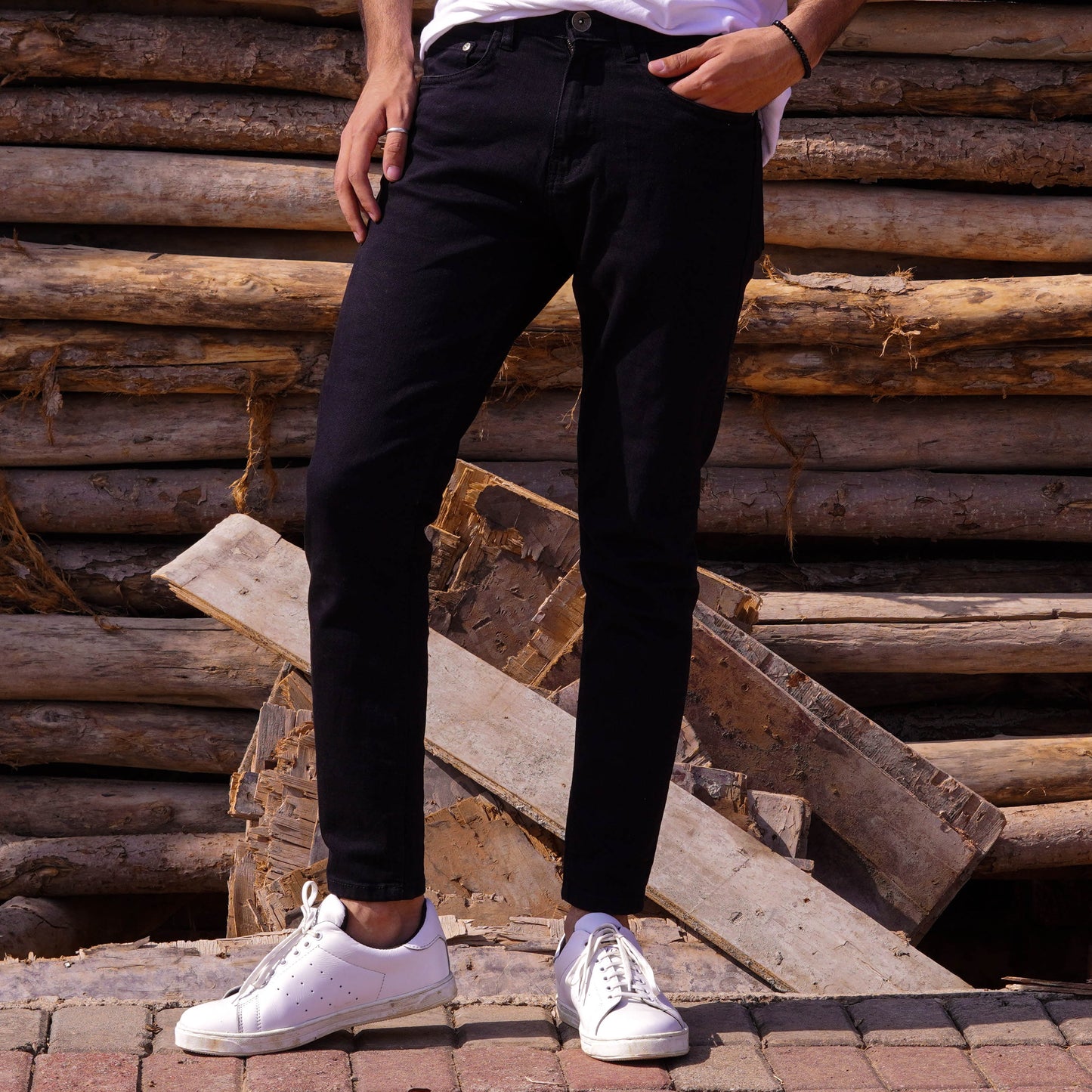 Men's Black Slim Fit Jeans - Theo