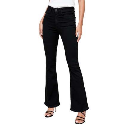 Black High Waist Flare Jeans - Julia