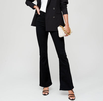 Black High Waist Flare Jeans - Julia