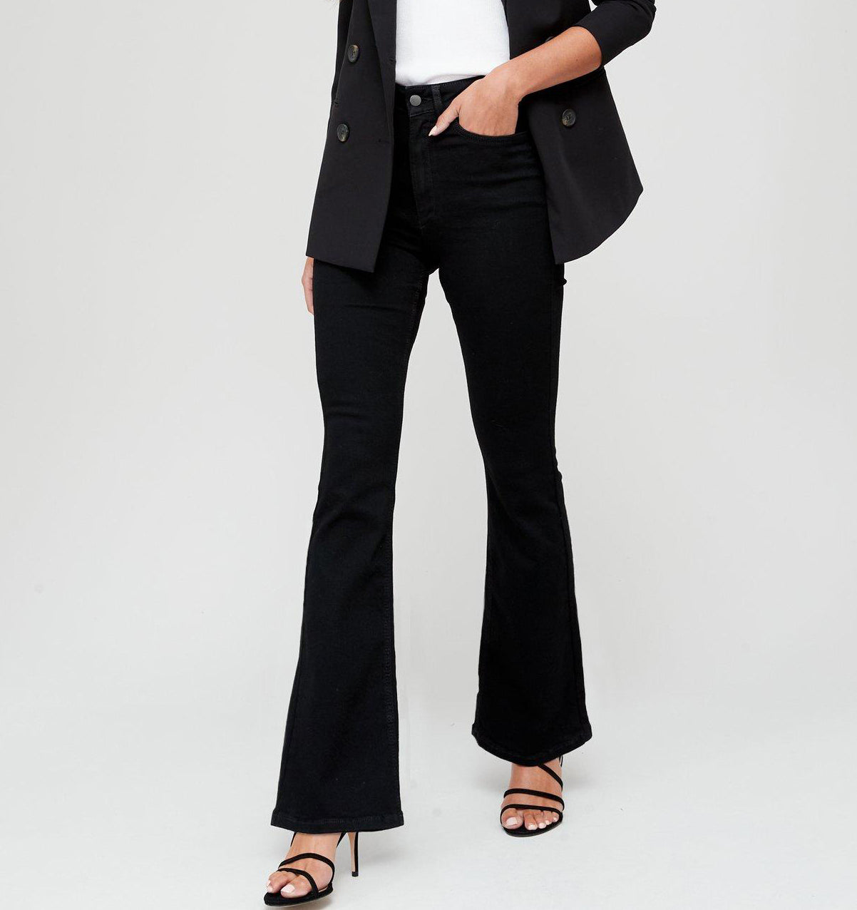 Black High Waist Flare Jeans - Julia