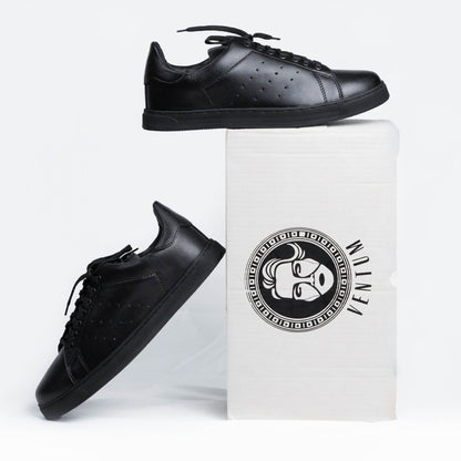 Black Leather Sneakers - Enzo