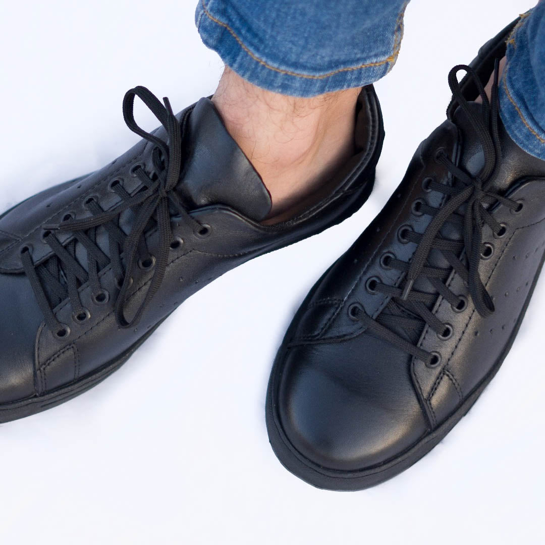 Black Leather Sneakers - Enzo