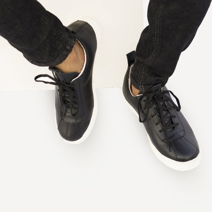 Black Leather Sneakers - Vito