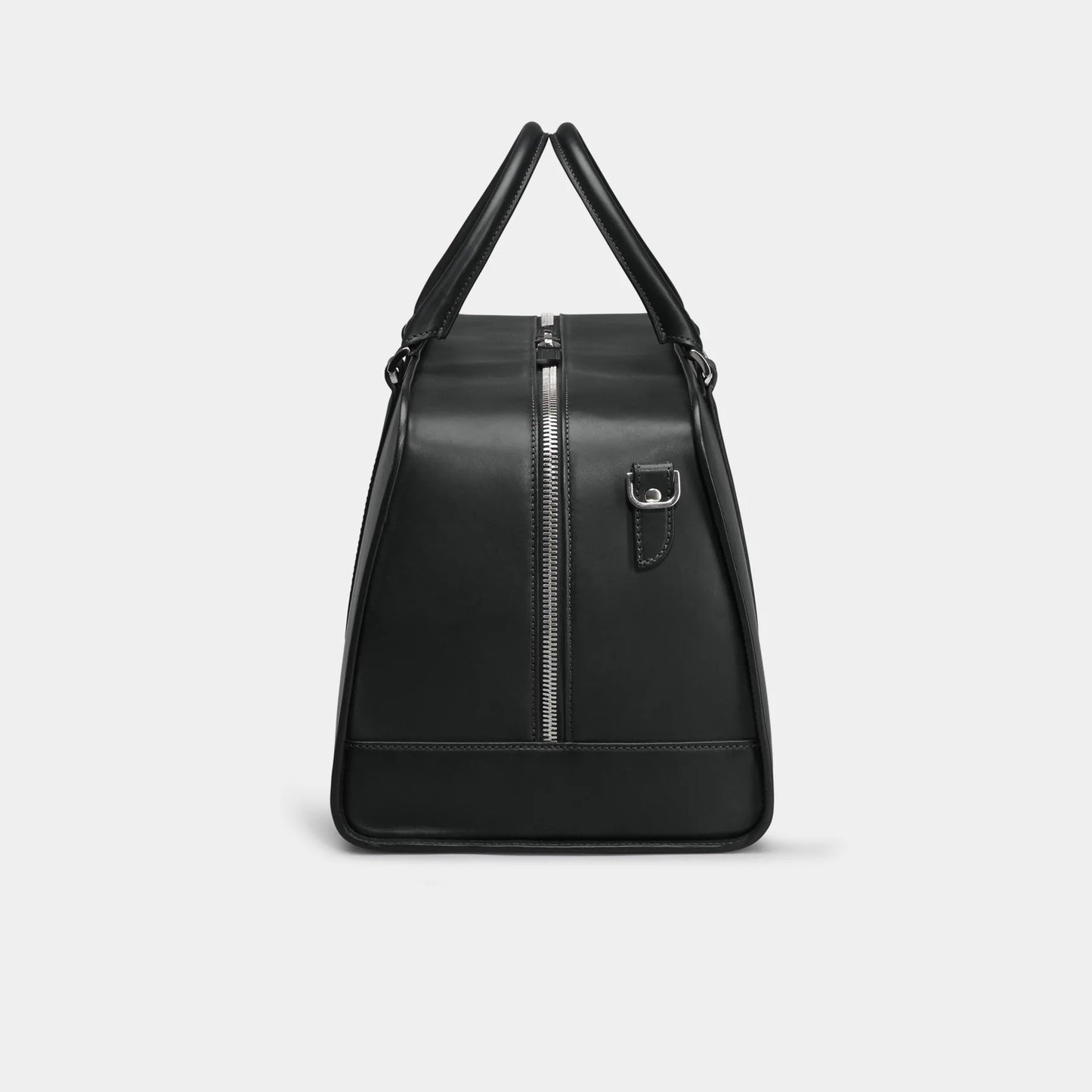 Black Designer Leather Luggage Bag w/ Orange Lining - Anaé