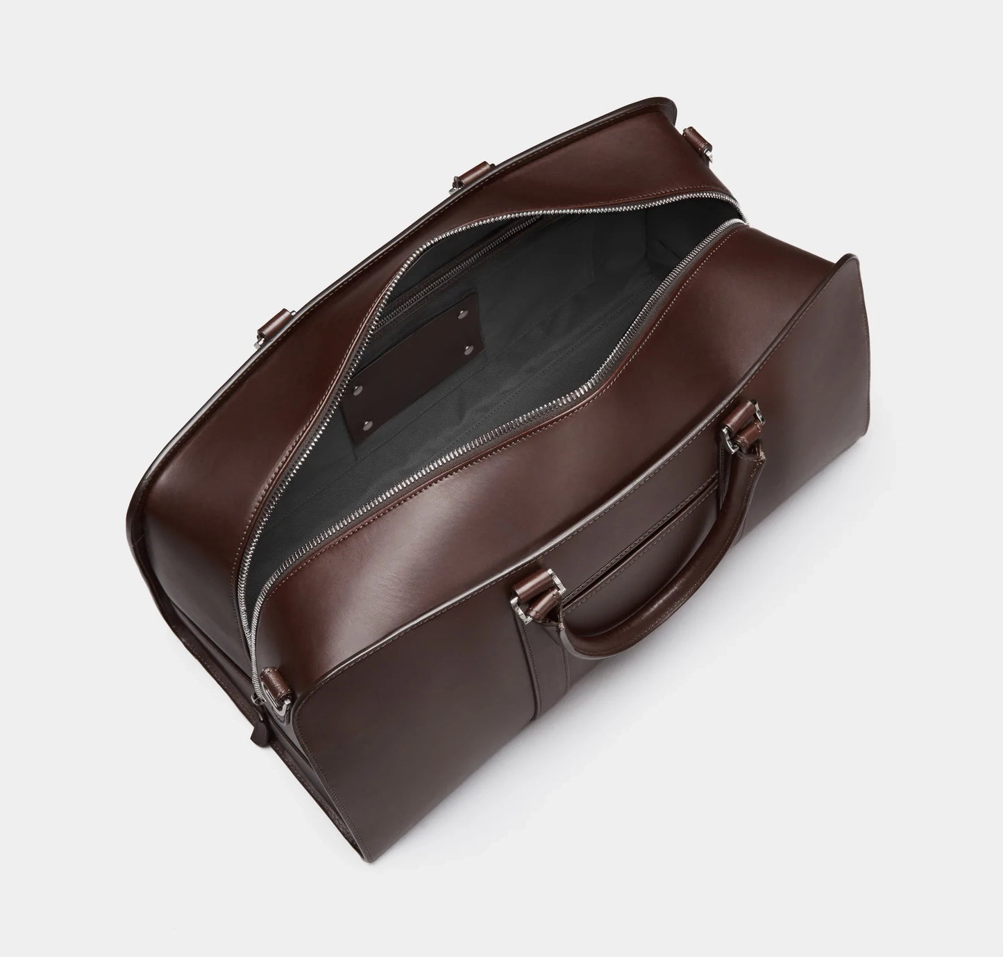 Dark Brown Designer Leather Luggage Bag - Léa