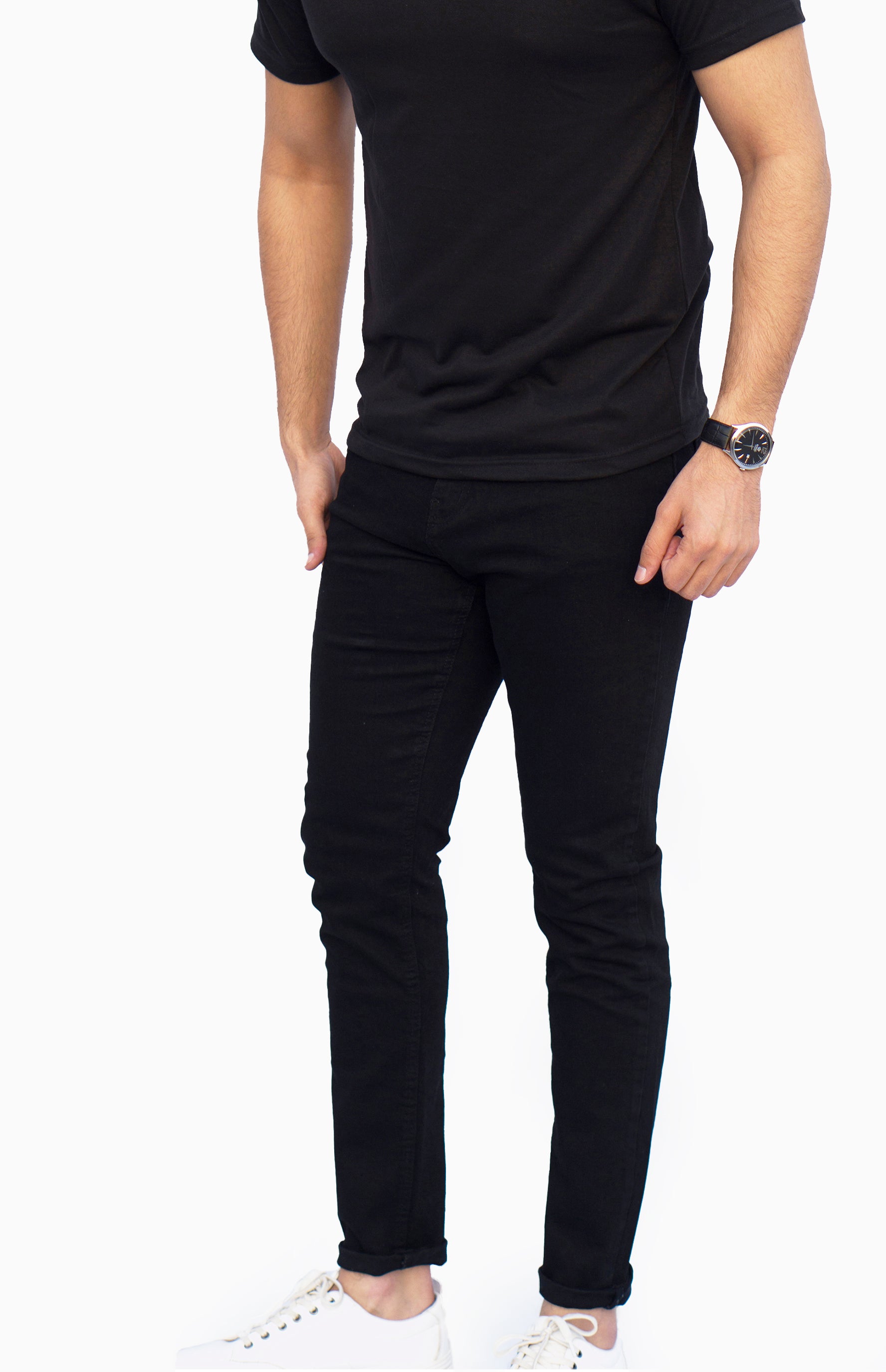 Men's Black Slim Fit Jeans - Theo – Tango.