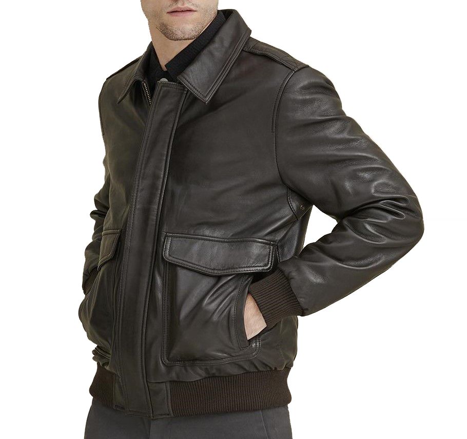 Men's Smart Casual Leather Jacket w/ Shirt Collar - Abel – Tango.